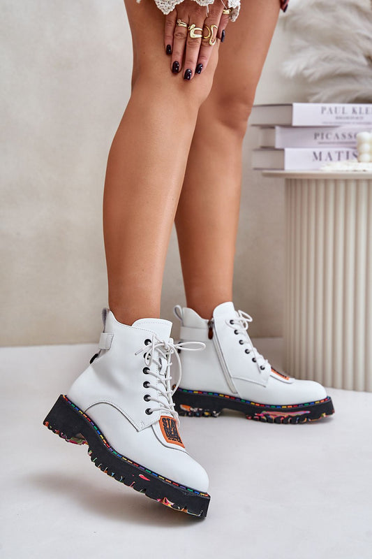 Luxury Natural Leather Trapper Boots with Zipper and Laces by Step in Style, crafted in high-quality leather, perfect for colder days, showcasing elegance and functionality.