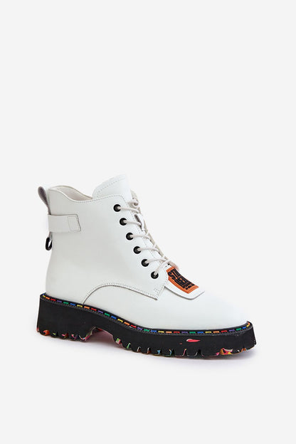 Luxury natural leather trapper boots with zipper and laces by Step in Style, designed for elegance and comfort in sizes EU 36-41.