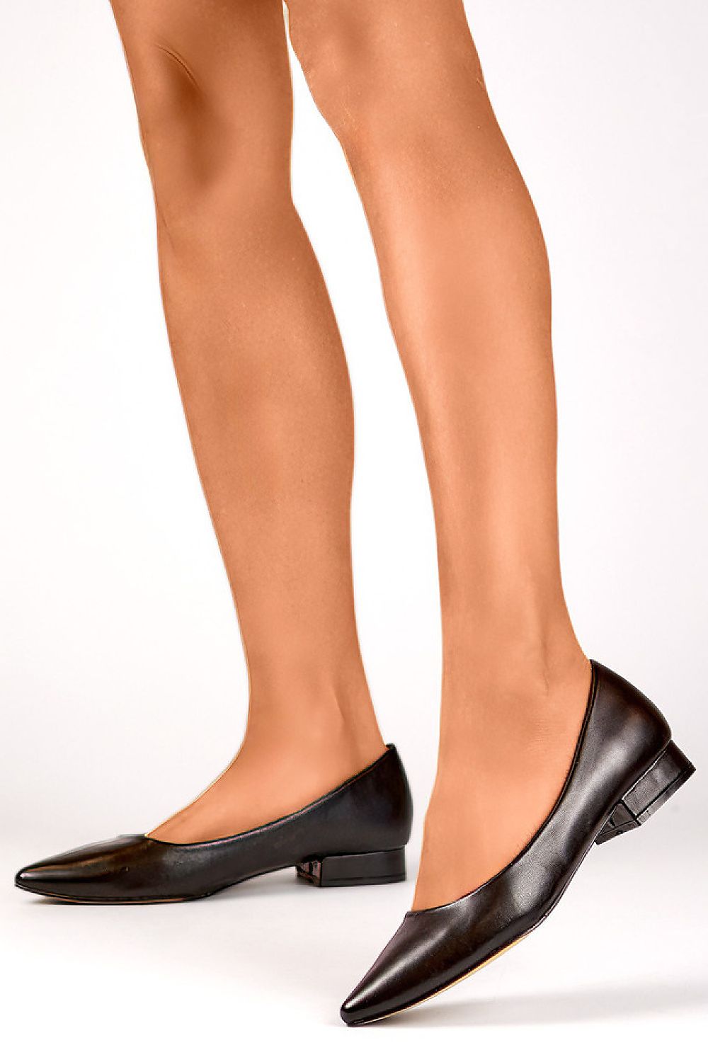 Elegant black eco-leather pumps for women by PRIMO with a sophisticated 10 cm heel, perfect for adding a touch of luxury to any outfit.