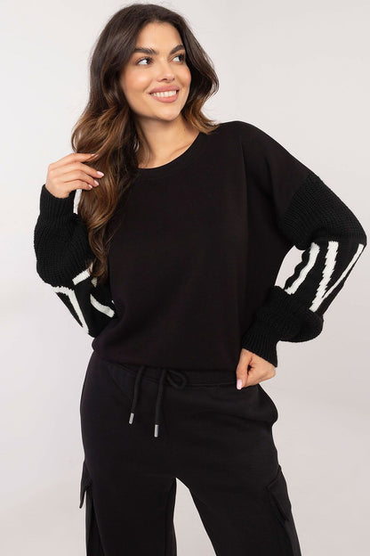 Luxury Women's Casual Sweatshirt by Italy Moda in a minimalist style, showcasing a soft blend of polyester, viscose, and elastane, ideal for modern everyday wear.