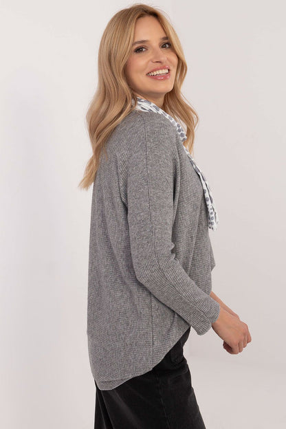 Luxury women's sweater by Italy Moda, elegantly designed with a heart neckline and made from soft viscose blend for ultimate comfort.