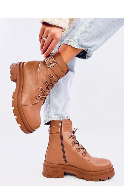 Luxury Women's Lace-Up Military Style Boots with Side Zipper and Soft Fur Lining by Inello, perfect for adding a touch of elegance to your footwear collection.