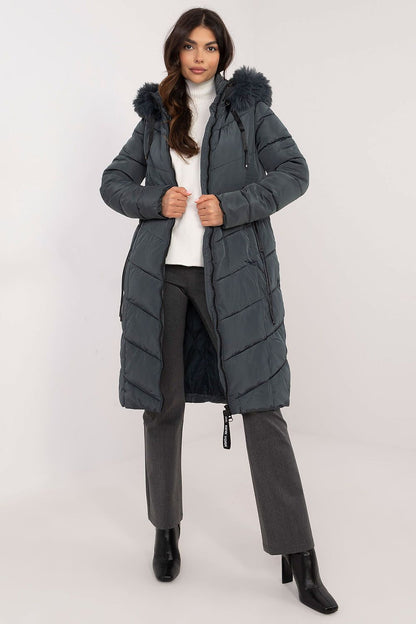 Sophisticated long down jacket showcasing a chic quilted design, available from Factory Price for fashion-forward winter wear.