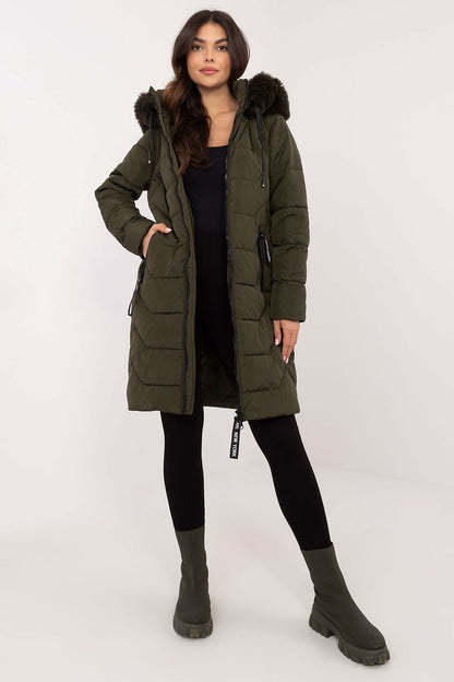Luxury Women's Quilted Down Jacket by Factory Price, featuring a detachable fur hood, perfect for autumn and winter styling.