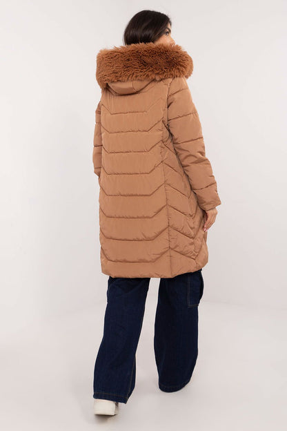 Luxurious quilted down jacket for women, featuring added thermal insulation and convenience, from Factory Price.