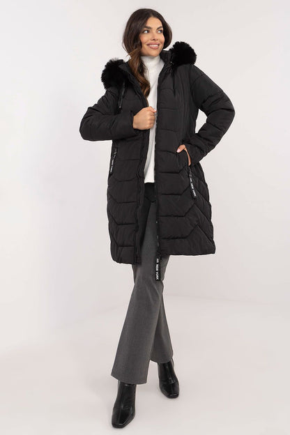 Luxury Women's Quilted Down Jacket by Factory Price featuring a detachable fur hood, perfect for autumn and winter styling.