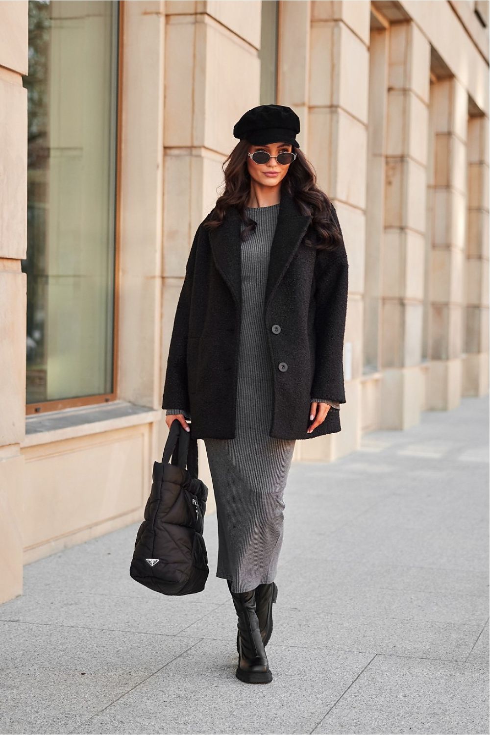 Elegant Roco Fashion Camila Jacket showcasing quilted warmth and sophisticated design, perfect for autumn and winter styling.