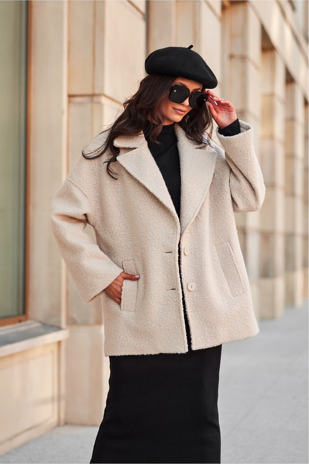 Luxurious Camila Quilted Women's Jacket by Roco Fashion, showcasing its stylish design with a classic collar and button fastening, perfect for autumn and winter warmth.