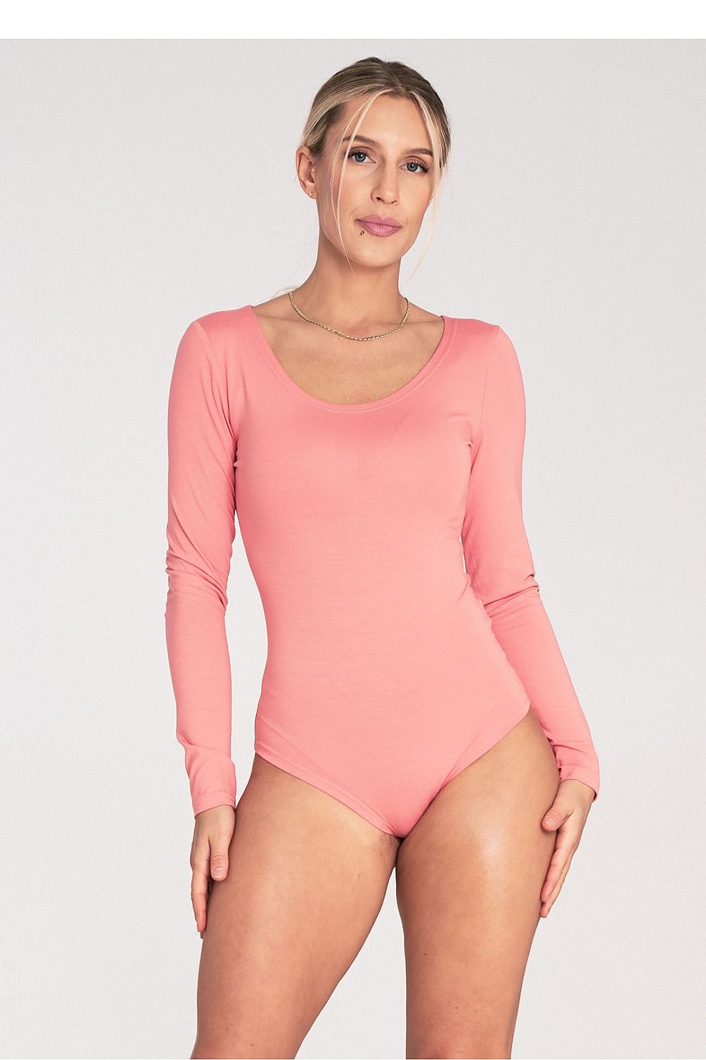 Elegant long sleeve bodysuit by Figl with a refined boat neckline, ideal for adding a touch of sophistication to any outfit.