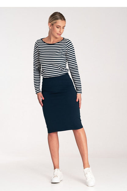 Chic Figl long sleeve daydress in luxurious cotton, designed with stylish stripes for a fresh, elegant appearance.