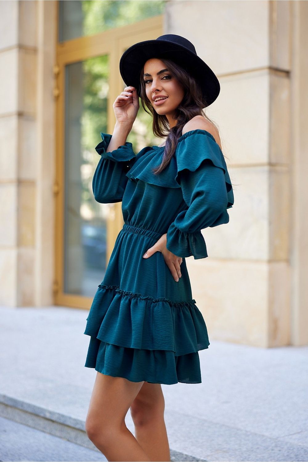 Versatile Morella Spanish-style mini dress from Roco Fashion, perfect for dressing up or down with trendy accessories.