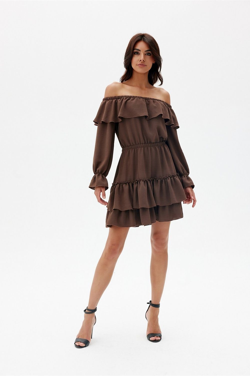 Sophisticated Morella Mini Dress designed by Roco Fashion, showcasing a flared skirt and exquisite ruffle details, perfect for various occasions.