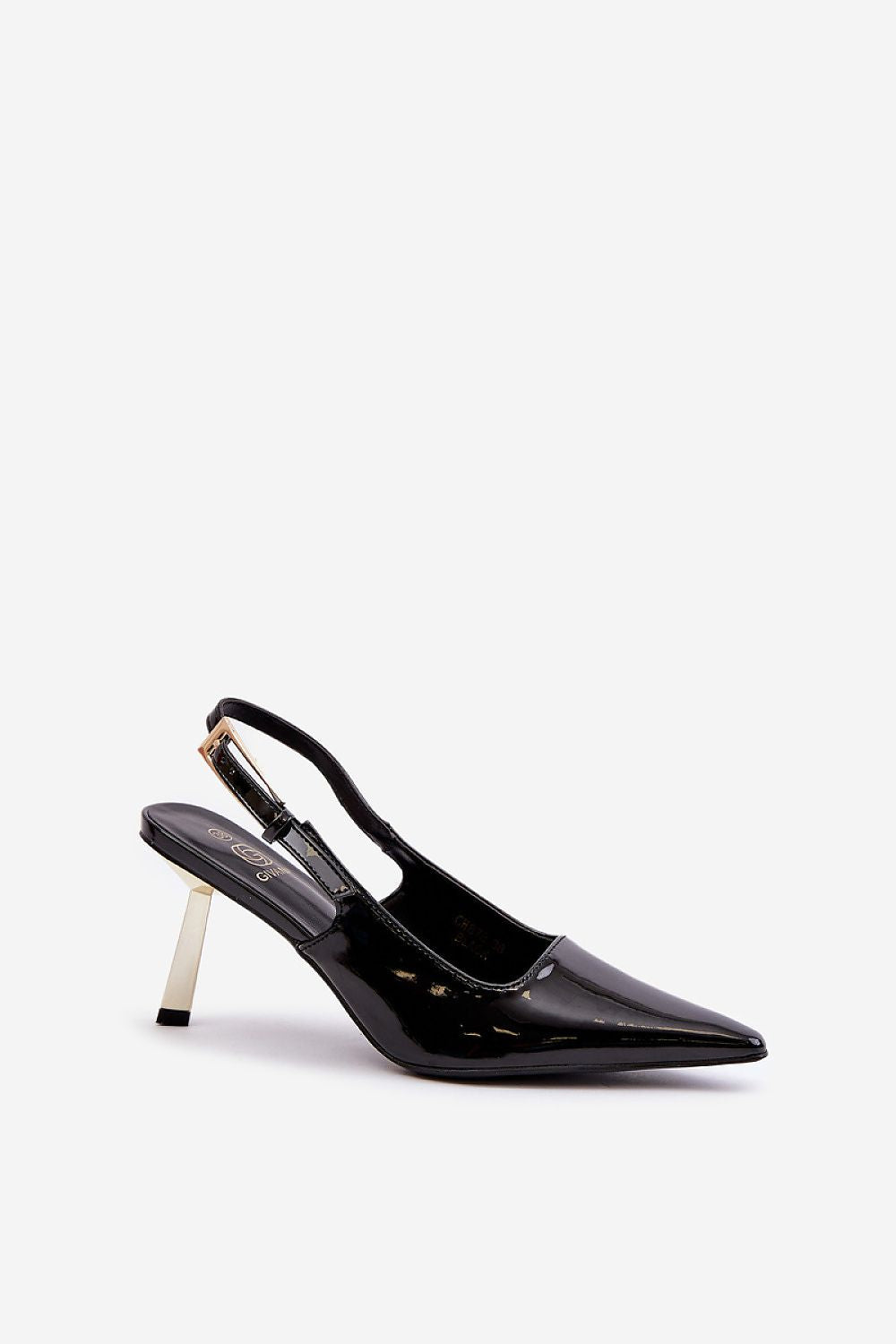 Elegant 8cm gold stiletto heels by Step in Style, made of eco leather with chic pointed toe design, perfect for special occasions.