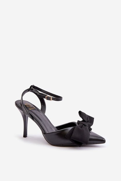 Luxurious women's stilettos from Step in style with eco leather material, 9 cm heels, and a sophisticated bow accent, available in sizes EU 36-41.