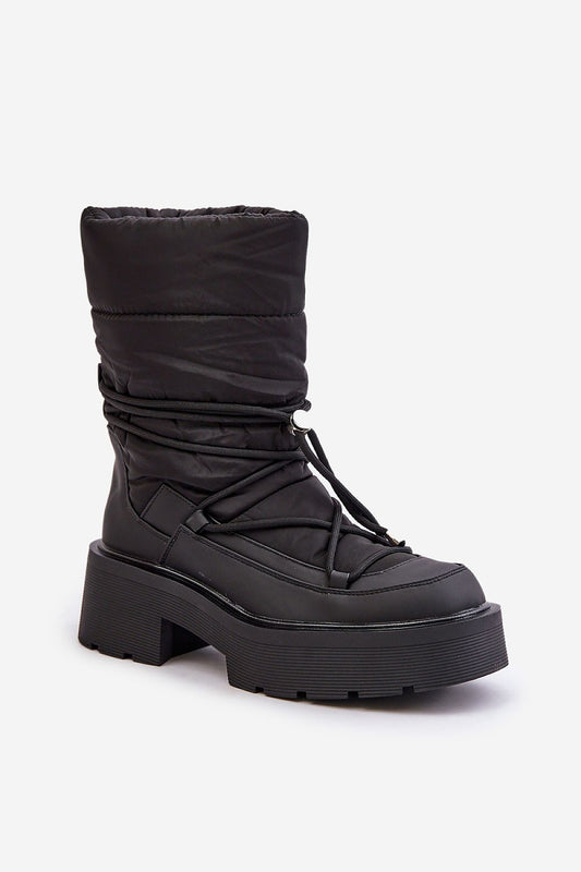 Stylish platform snow boots for women from Step in Style, showcasing a combination of eco-leather and plush lining for ultimate comfort.