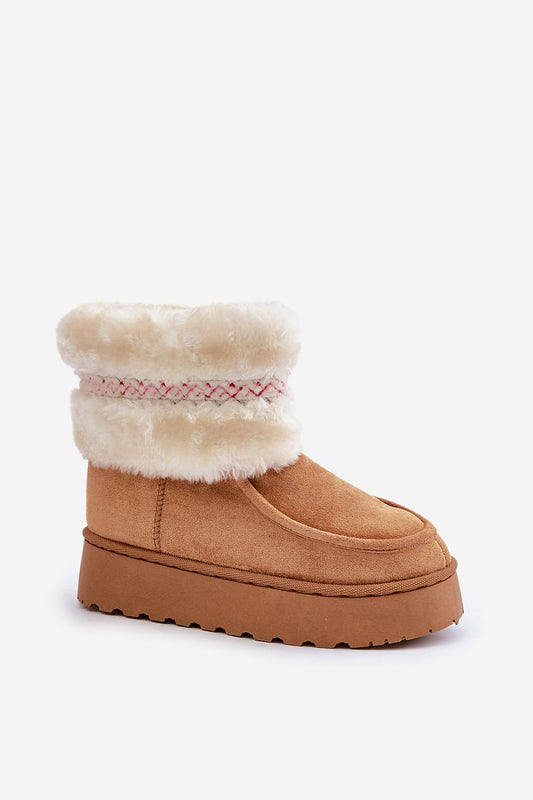 Step in Style Luxury Eco Suede Snow Boots adorned with fur, showcasing a fashionable design perfect for winter adventures.