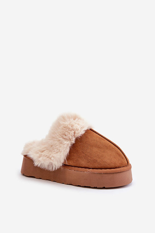Stylish and warm eco-suede slippers for women from Step in Style, featuring a plush fur-lined interior for ultimate comfort and sophistication.