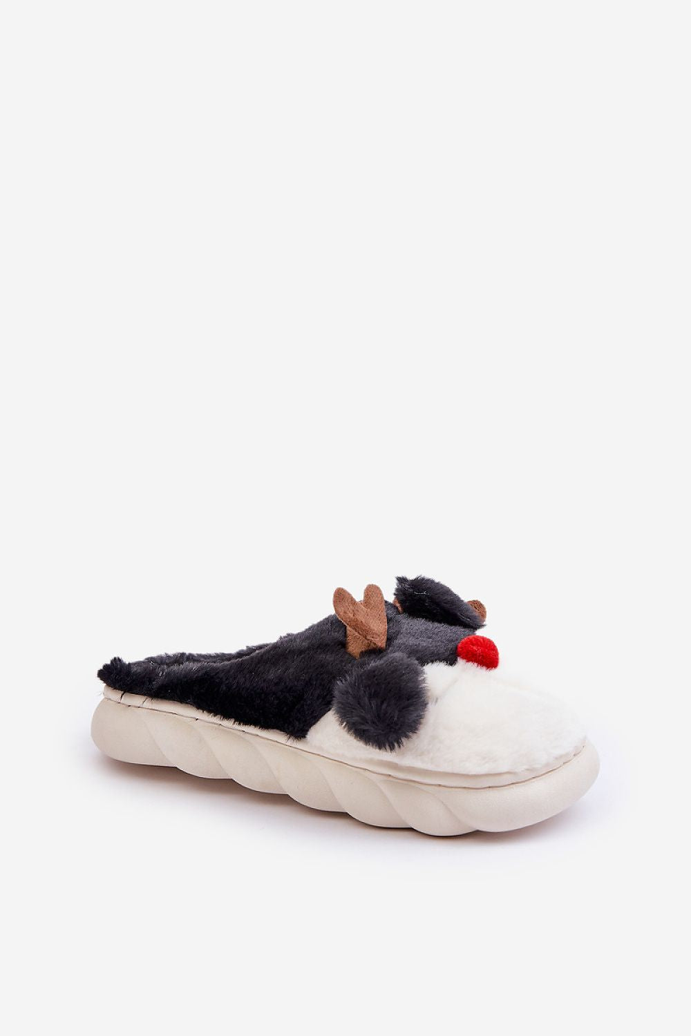 Cozy and warm women's slippers featuring a soft fur interior and a charming reindeer design, ideal for cold evenings from Step in Style.