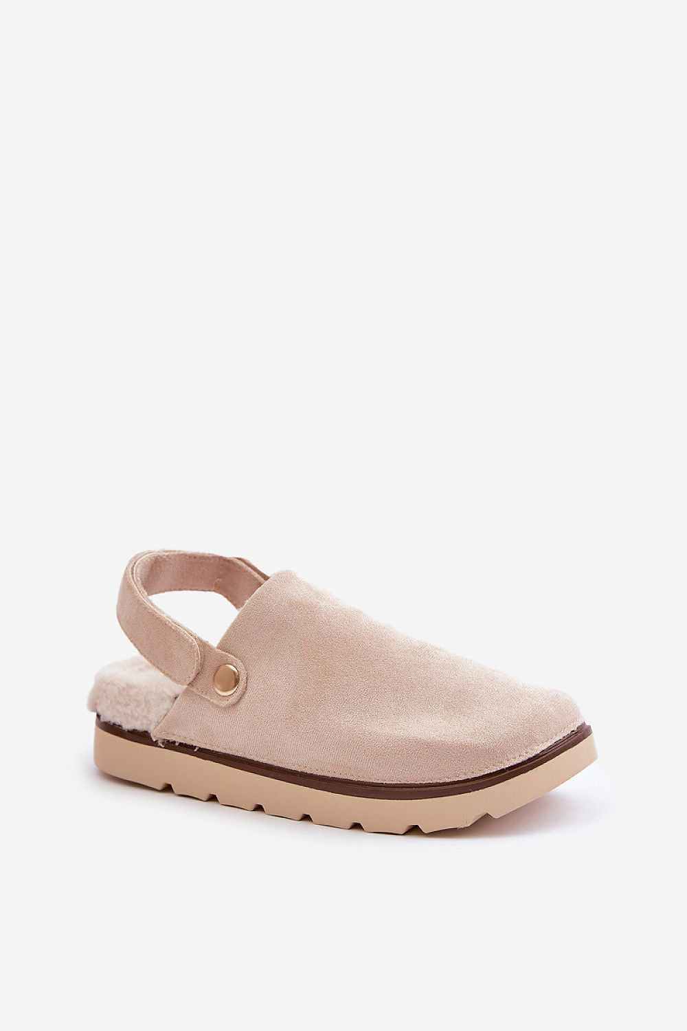 Step in style Luxury Eco-Suede Platform Slippers, featuring soft sheepskin interior for ultimate comfort