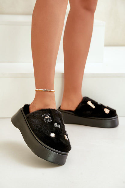 Luxurious women's fur slippers by Step in Style, featuring a thick sole and chic design, perfect for home comfort and quick outings.