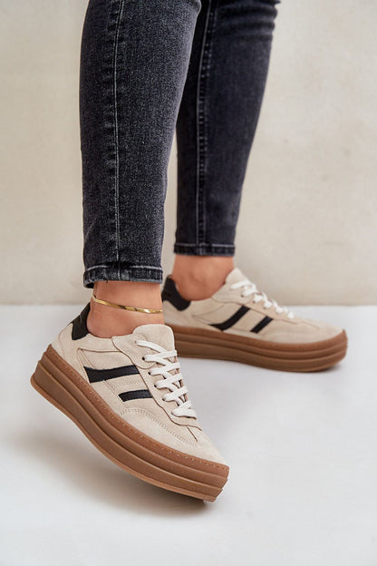 Luxurious women's suede sneakers from Step in Style, featuring a comfortable platform, elegant rounded toes, and versatile design, available in sizes EU 36-41.