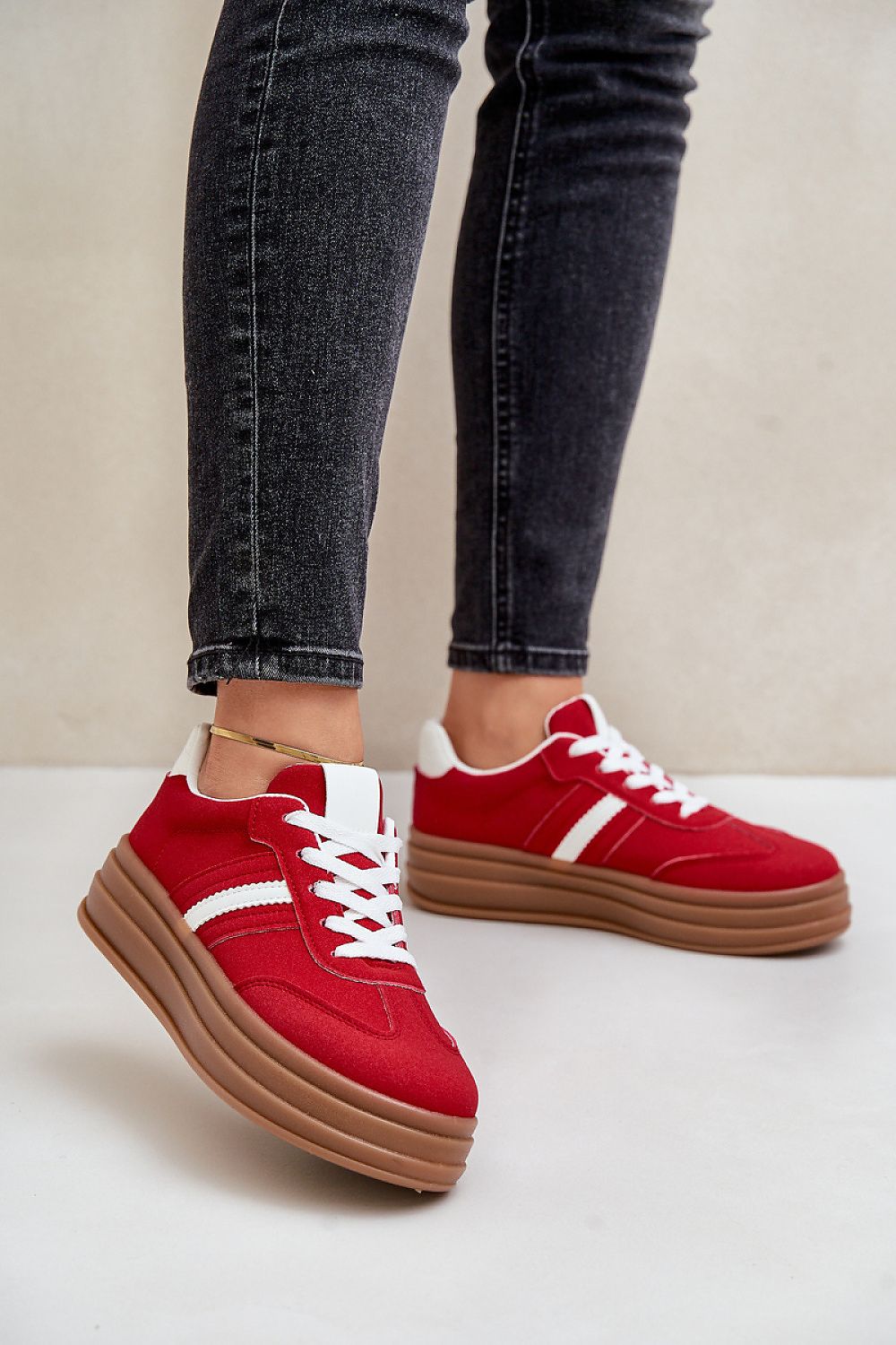 Stylish eco leather women's platform sneakers with rounded toe design, perfect for a luxurious urban look by Step in Style.