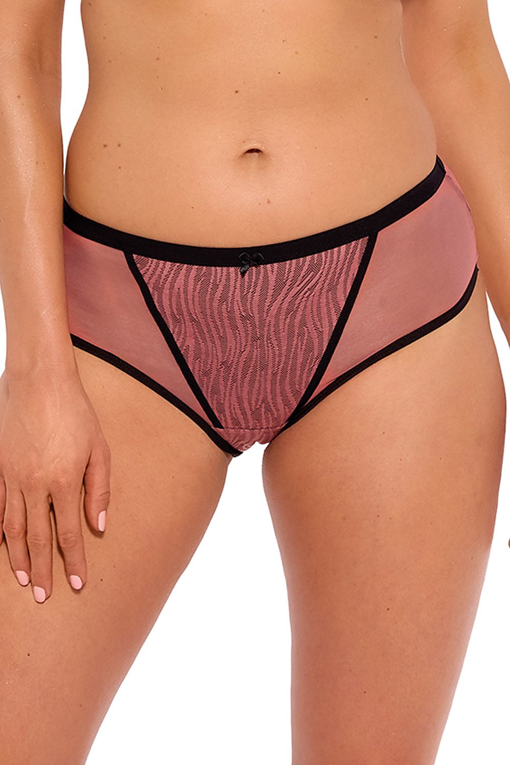 Gaia Women's Luxury Animal Print Panties featuring a delicate satin bow and soft mesh fabric, available in sizes S to XXXL, perfect for stylish comfort.