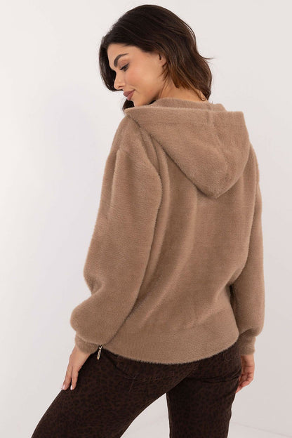 Close-up of the elegant zipper closure on the MBM luxury women's jacket, perfect for colder days.