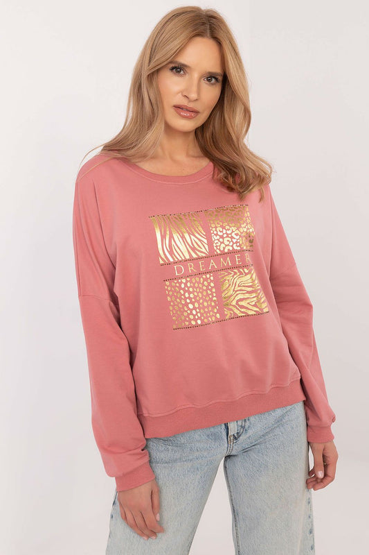 Luxurious women's sweatshirt by Factory Price featuring a stylish rhinestone print, crafted from soft cotton blend for ultimate comfort.