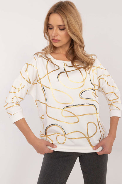 Versatile women's blouse by Factory Price, showcasing its soft cotton blend and chic 3/4 length sleeves ideal for seasonal styling.