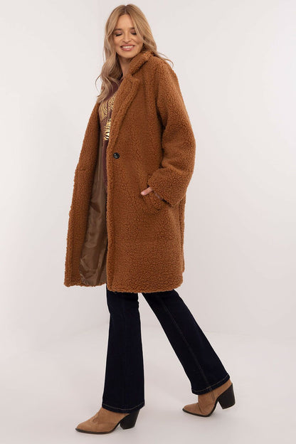 Elegant winter coat by Italy Moda showcased in a classic pre-knee length, perfect for everyday luxury styling.
