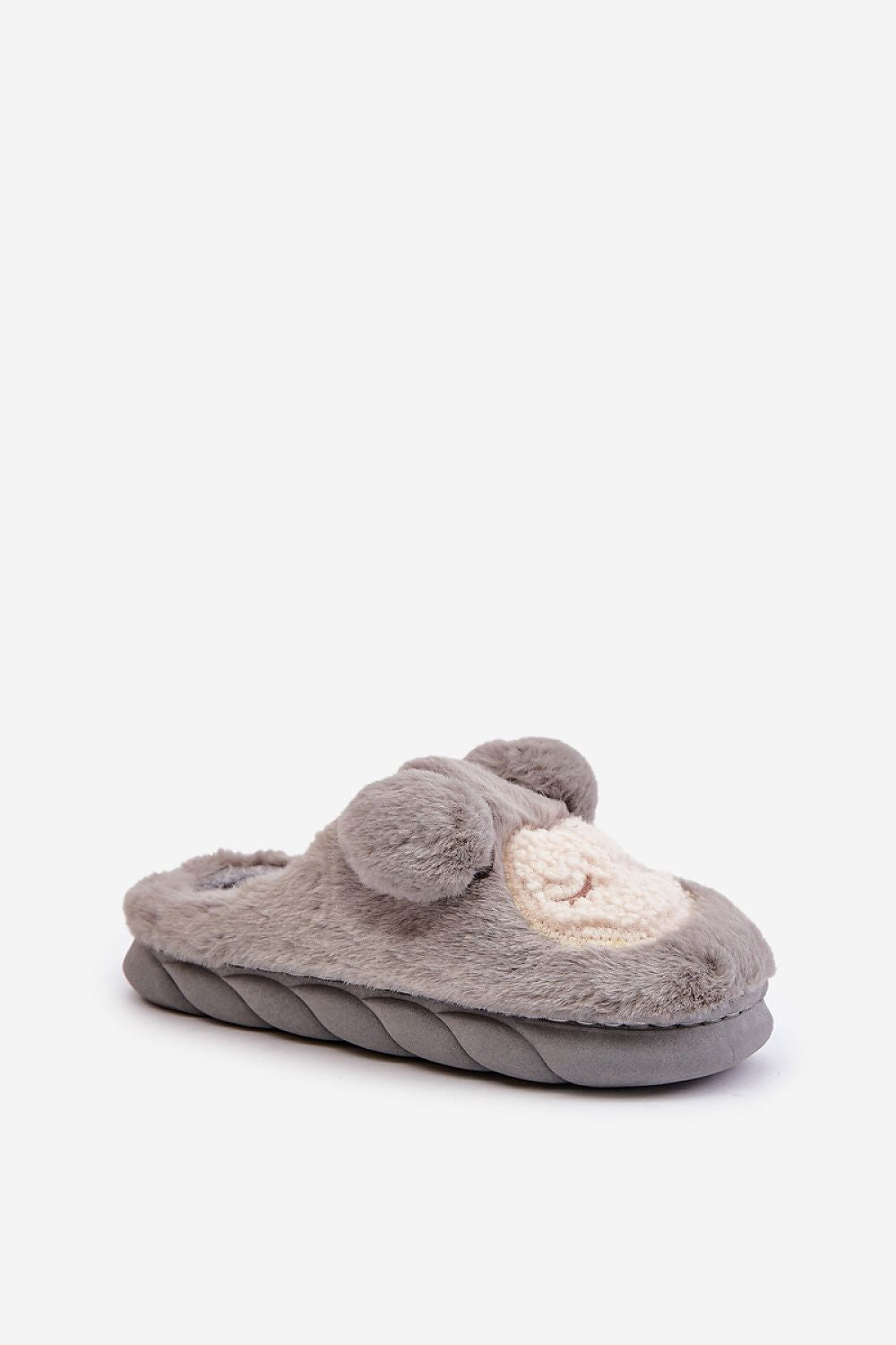 Stylish thick sole design of luxury women's fur slippers by Step in Style, ensuring stability and comfort during winter.