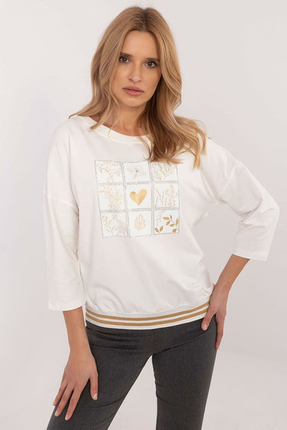 Elegant casual blouse designed by Factory Price featuring a stylish rhinestone print, crafted from 95% cotton and 5% spandex for ultimate comfort and luxury. Available in EU sizes S to XL, this blouse is perfect for everyday chic.