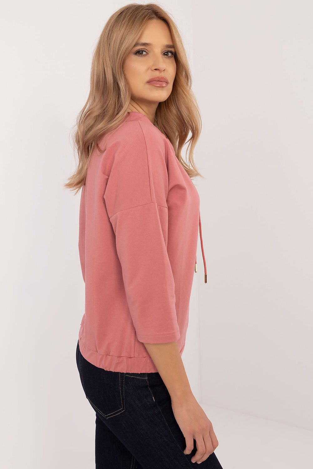 Chic and comfortable women's blouse made from high-quality cotton blend, featuring a unique print, available from Factory Price in sizes S to XL.