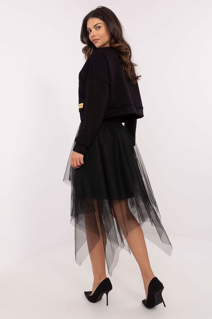 Italy Moda Women's V-Neck Blouse & Tulle Midi Dress Set in elegant EU Size 0, combining comfort and luxury for sophisticated everyday style.