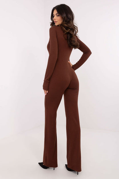 Side view of the Lakerta Women's Jumpsuit illustrating the long sleeves and elegant silhouette, perfect for a fashionable yet comfortable lifestyle.