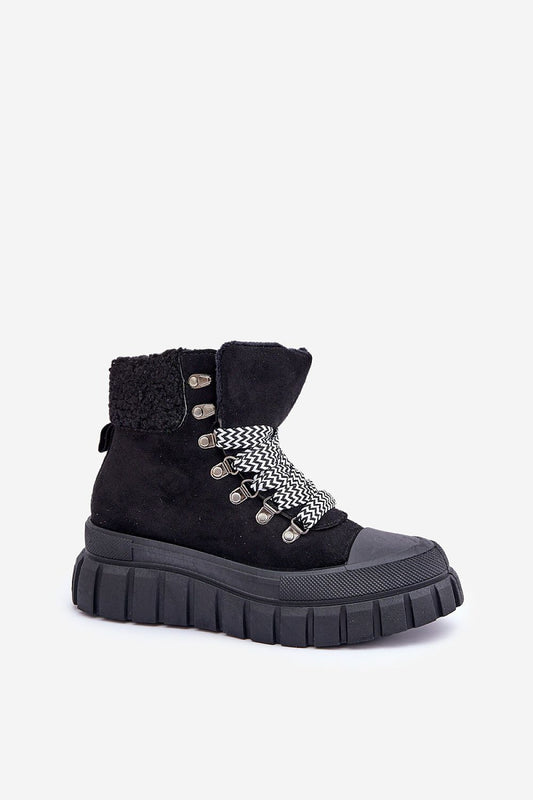 Stylish platform height 5cm women's eco-suede trapper boots by Step in Style, designed for warmth and comfort with insulated shoe cover.