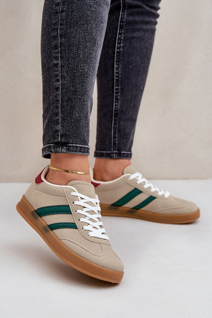 Elegant women's eco suede low-top sneakers with comfort foam insole by Step in Style, showcasing a sophisticated design perfect for daily wear.