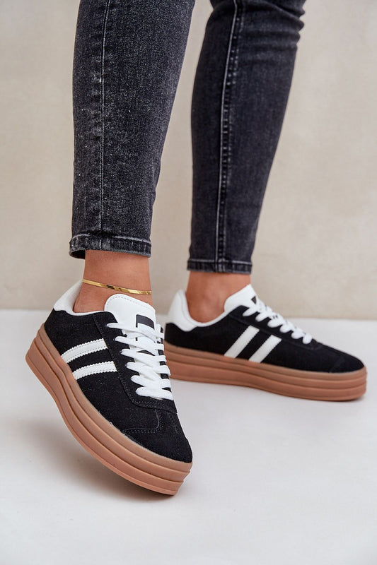 Elegant women's platform sneakers from Step in Style featuring a modern design in imitation leather suede, perfect for luxury comfort and everyday wear.
