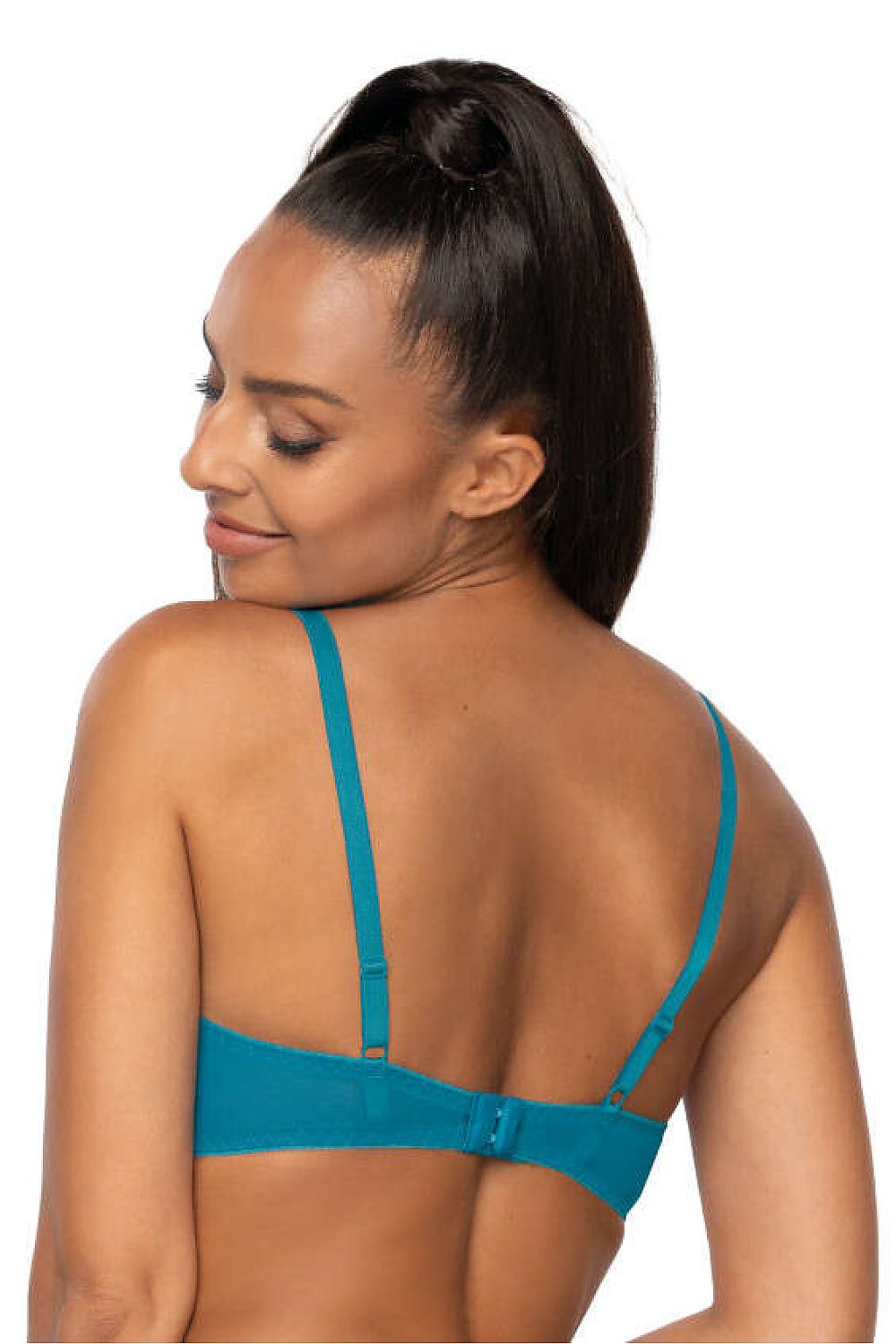 Sophisticated push-up bra in beige and purple by Mat, designed with embroidery and soft cotton lining, combining elegance with functionality.