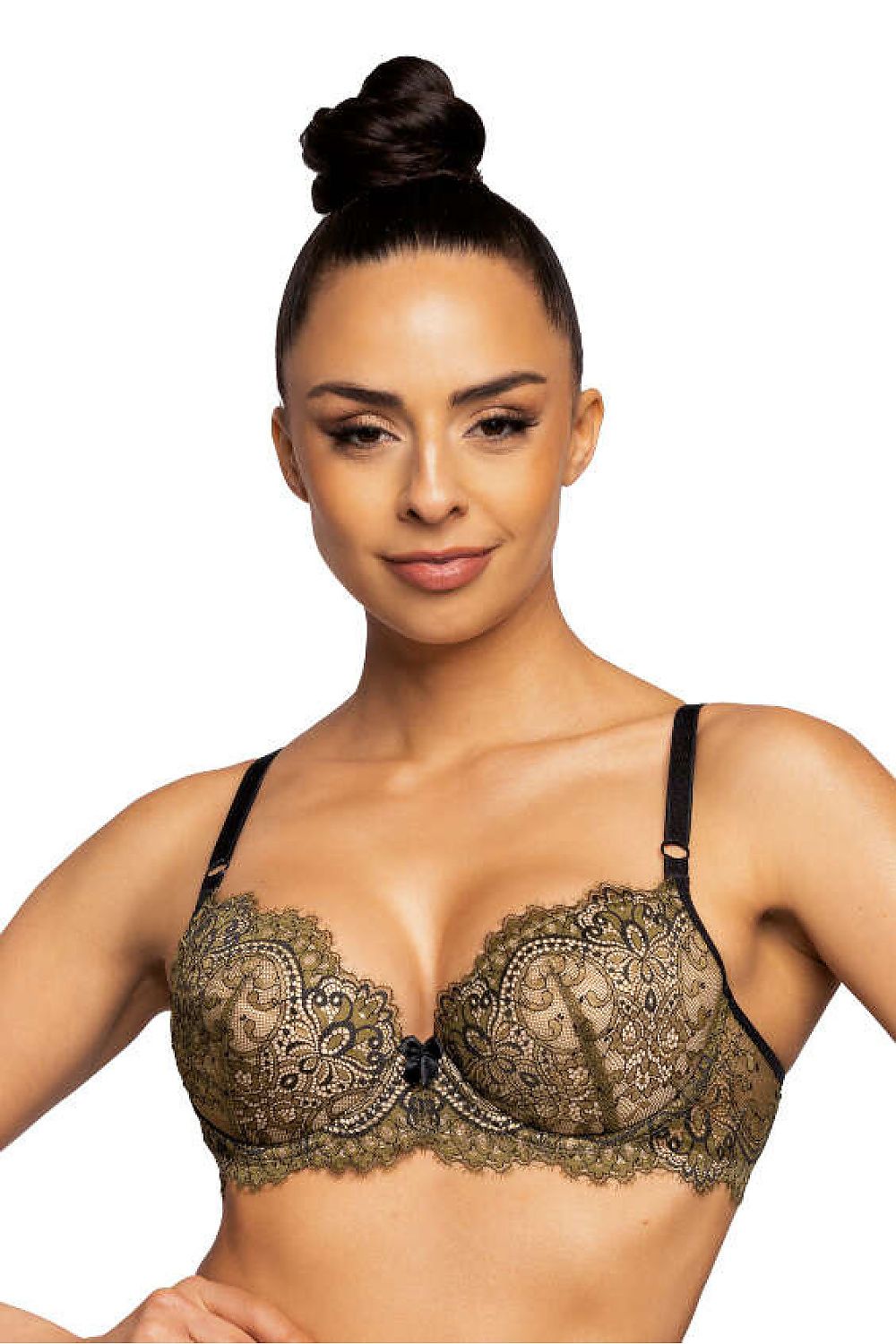 Luxurious Chelsea Push-Up Mat Bra in rich earth tones, featuring adjustable straps and removable pads, designed for comfort and elegance.