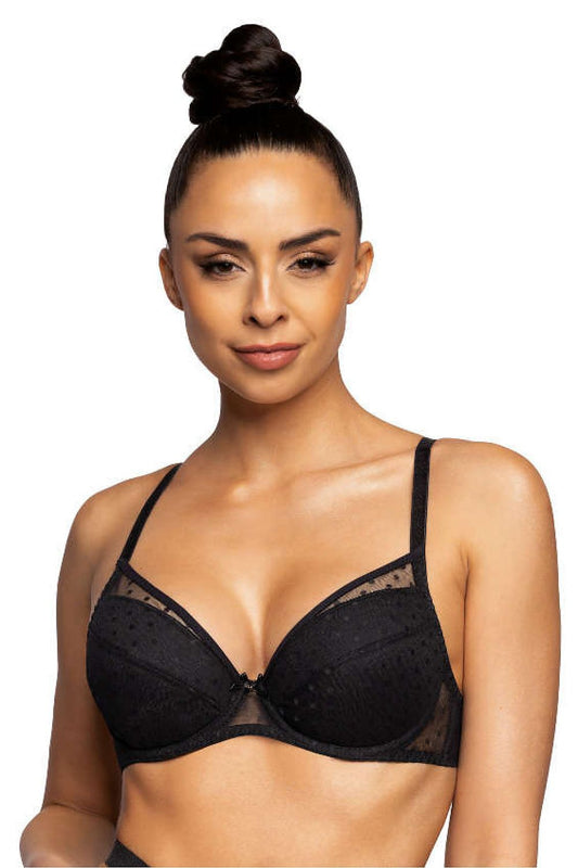 Elegant Luxury Push-Up Bra by Mat featuring charming dots design, adjustable straps, and luxurious fabric blend for enhanced comfort and style.