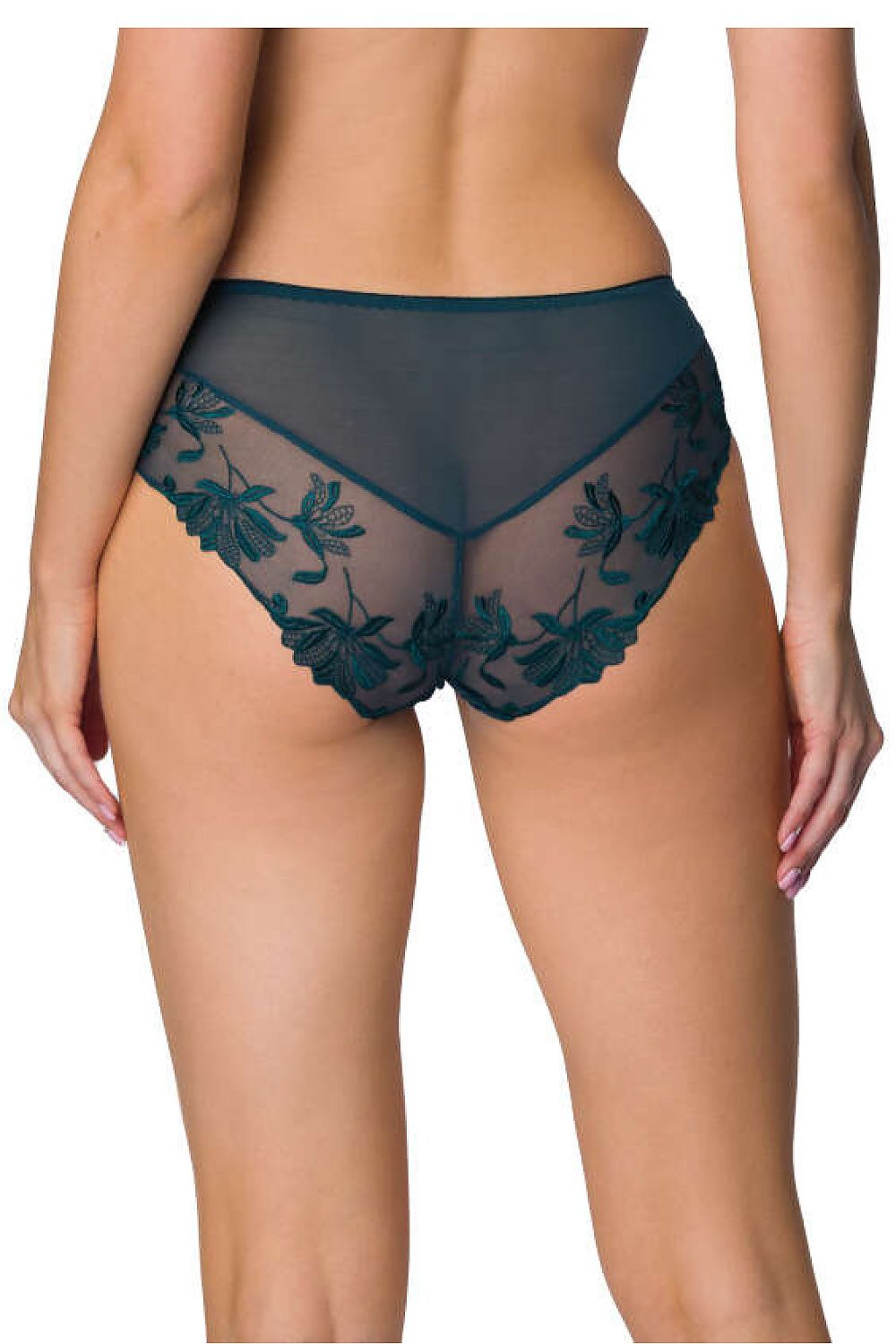 Stylish display of Mat’s Zephyr bikini bottoms in deep green, designed for EU sizes 36-44, blending elegance and sensuality with a perfect fit.