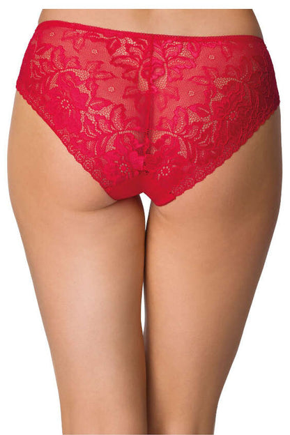 Luxury Lace Hannah Panties by Mat in sophisticated white with a slightly shiny lace design, featuring a soft cotton gusset and decorative tape along the leg line, perfect for elegant lingerie collections.