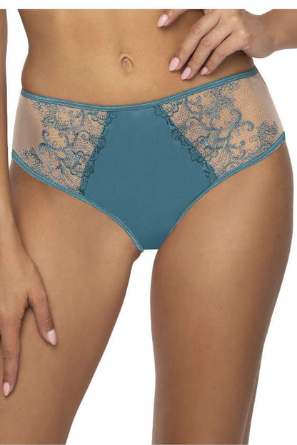 Premium quality Maureen women's lace panties in a stunning beige and purple colour, crafted for elegance and comfort.