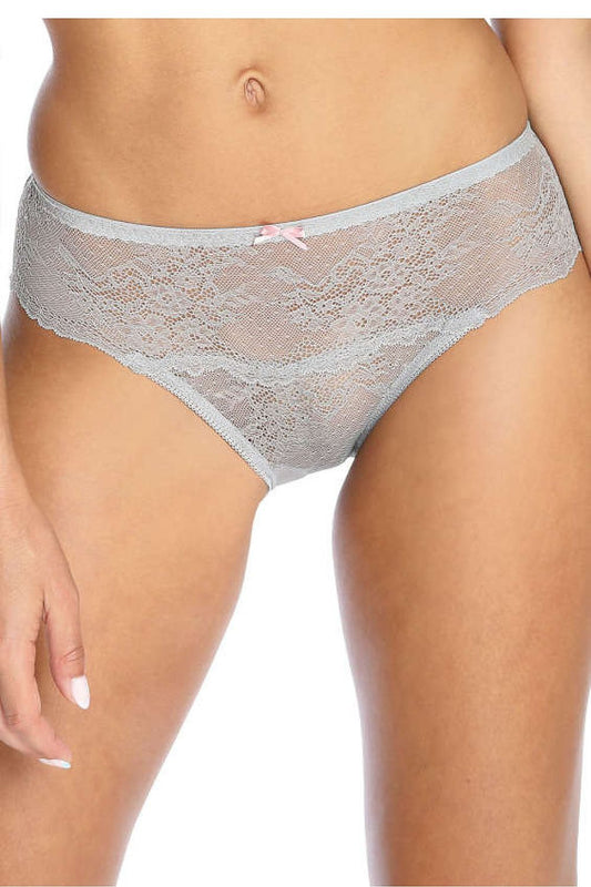 Luxury see-through lace panties by Mat with a cotton gusset, available in sizes EU 36-42 | US 4-10, showcasing delicate feminine charm.