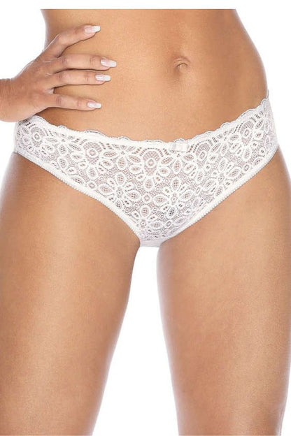 Elegant Jackie Lace and Stretch Knit Panties for Women in pristine white by Mat, showcasing luxurious lace front and comfortable stretch knit back, perfect for sizes EU 36-44 | US 4-12.