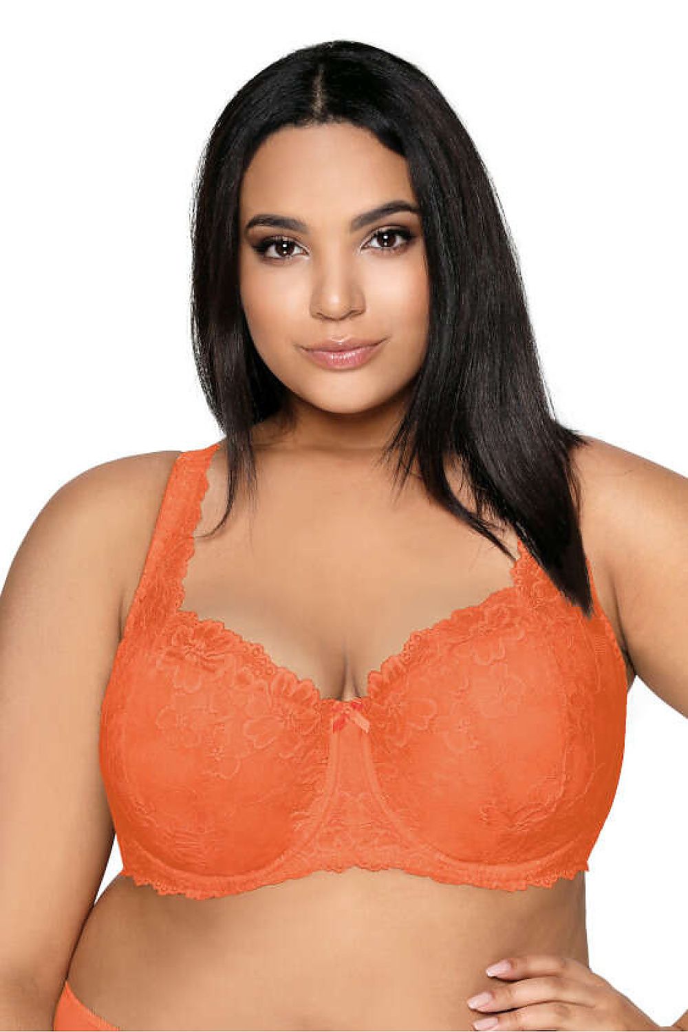 Elegant Carmela Big Lace Padded Bra by Mat, designed for large sizes 65G-95F, featuring decorative straps and adjustable closure for a luxurious fit.