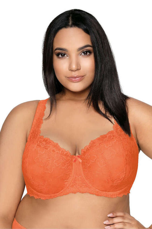 Elegant Carmela Big Lace Padded Bra by Mat, designed for large sizes 65G-95F, featuring decorative straps and adjustable closure for a luxurious fit.