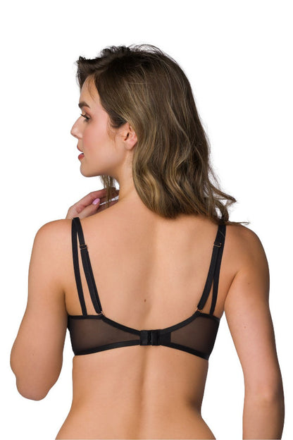 Stunning black Esme bra by Mat, perfect for both everyday wear and special occasions, showcasing exquisite craftsmanship and a deep neckline.